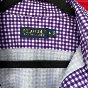 Polo Golf Ralph Lauren Purple Checkered Medium Stretchy Breathable Sport Workout